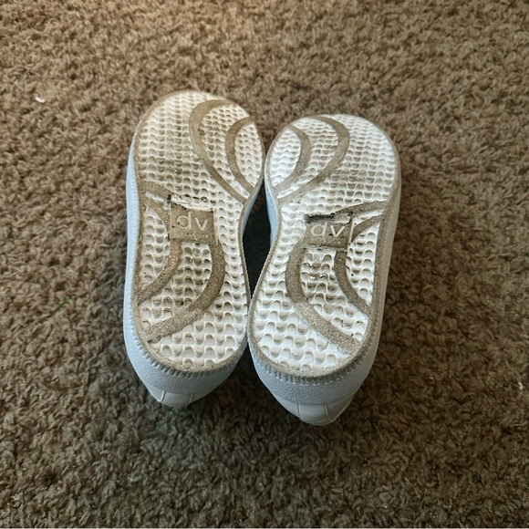 Dolce Vita White Sneakers with Gold Accents